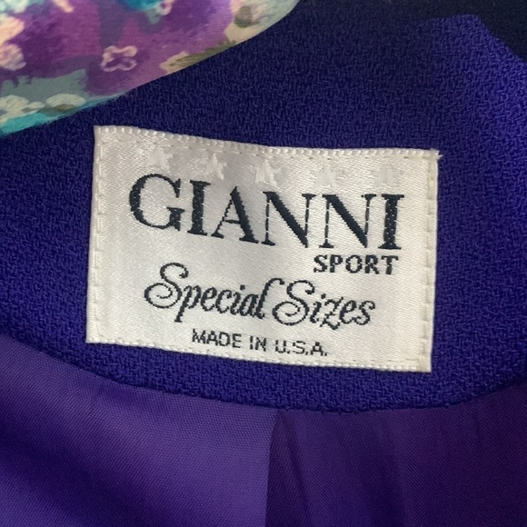 Vintage Gianni Sport Wool Purple plus size blazer jacket 20 women’s - Picture 4 of 8